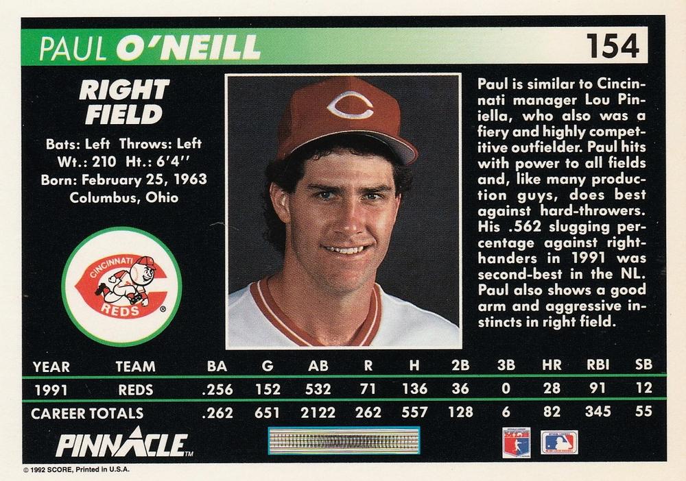 Paul O’Neill  baseball card collectible - Main Image 2