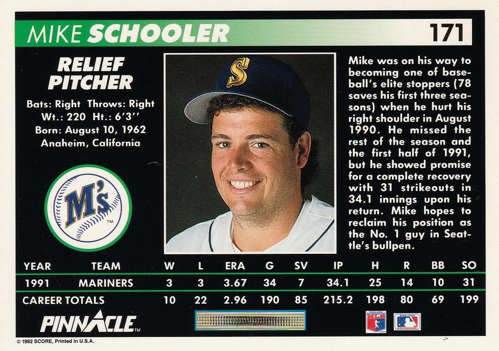 Mike Schooler  baseball card collectible - Main Image 2