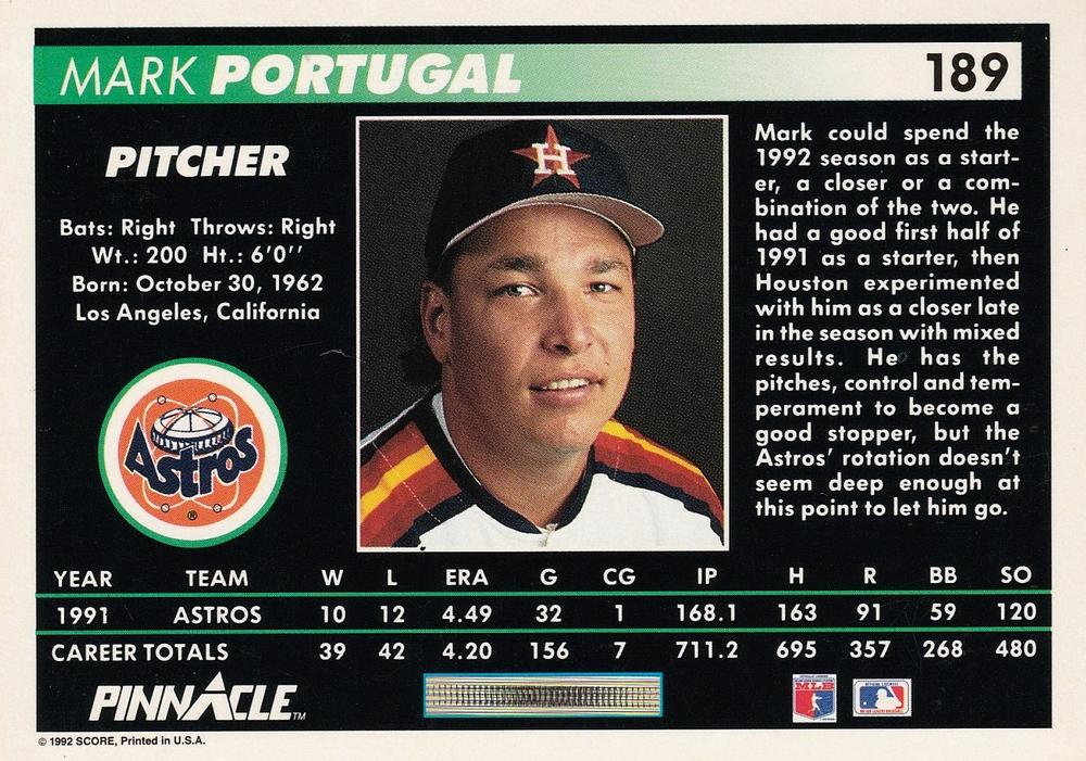 Mark Portugal  baseball card collectible - Main Image 2