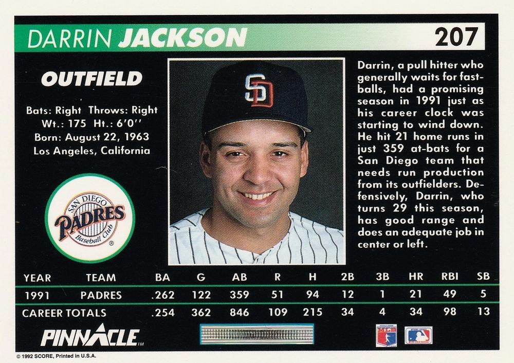 Darrin Jackson  baseball card collectible - Main Image 2
