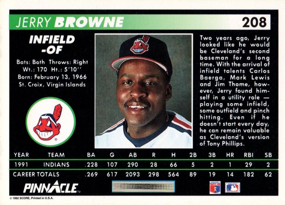 Jerry Browne  baseball card collectible - Main Image 2