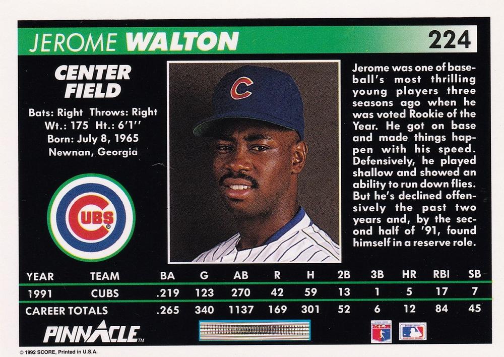 Jerome Walton  baseball card collectible - Main Image 2