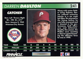 Darren Daulton  baseball card collectible - Main Image 2