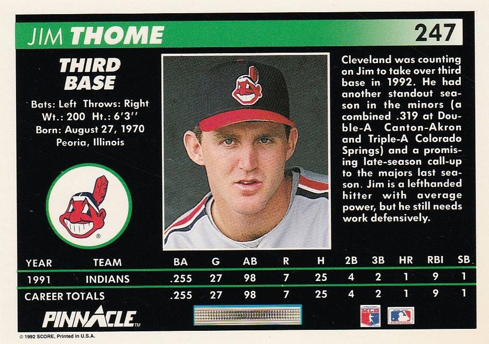 Jim Thome  baseball card collectible - Main Image 2