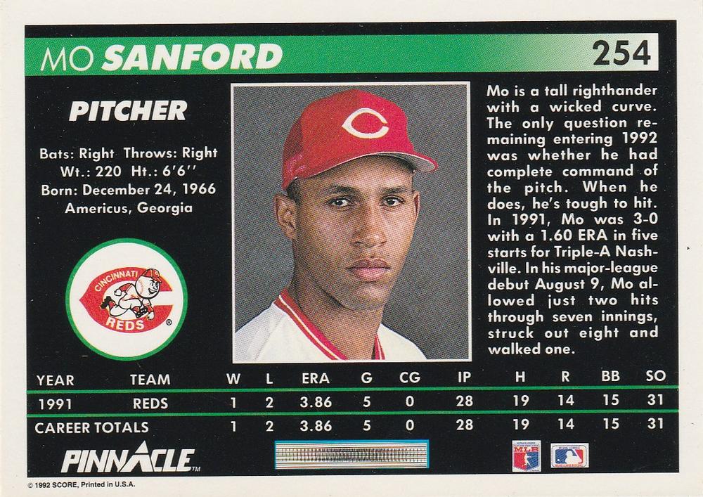 Mo Sanford  baseball card collectible - Main Image 2