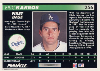 Eric Karros  baseball card collectible - Main Image 2