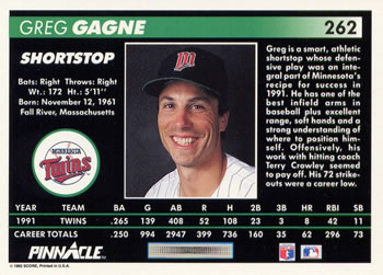 Greg Gagne  baseball card collectible - Main Image 2