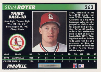 Stan Royer  baseball card collectible - Main Image 2