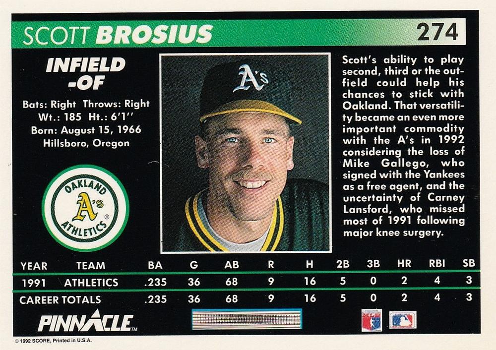 Scott Brosius  baseball card collectible - Main Image 2