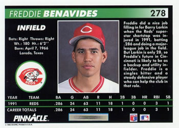Freddie Benavides  baseball card collectible - Main Image 2