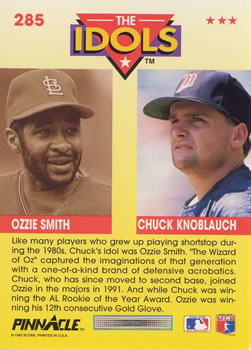 Ozzie Smith / Chuck Knoblauch  baseball card collectible - Main Image 2