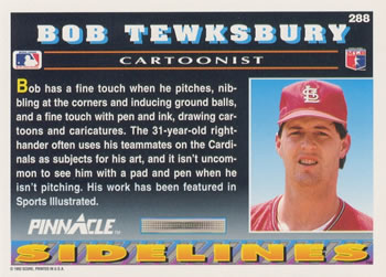 Bob Tewksbury  baseball card collectible - Main Image 2