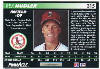 Rex Hudler  baseball card collectible - Main Image 2