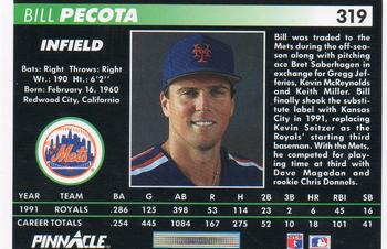 Bill Pecota  baseball card collectible - Main Image 2