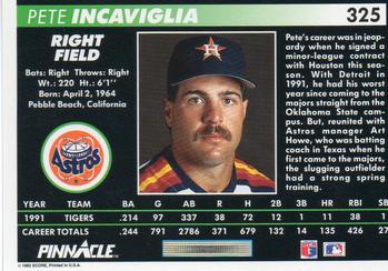 Pete Incaviglia  baseball card collectible - Main Image 2