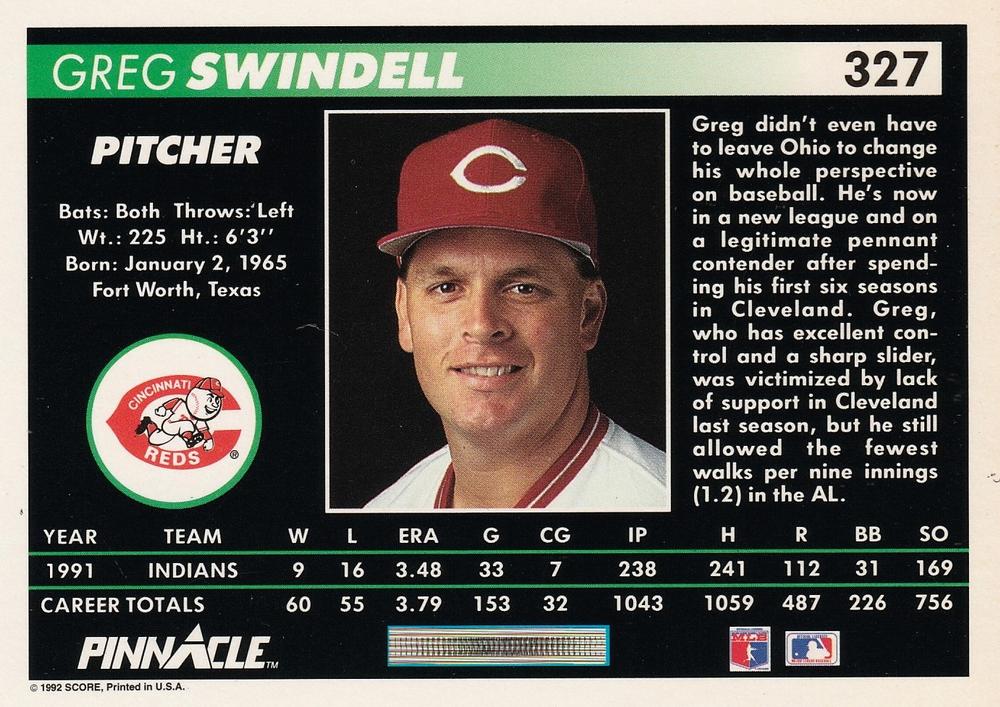 Greg Swindell  baseball card collectible - Main Image 2