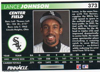 Lance Johnson  baseball card collectible - Main Image 2