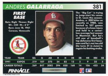 Andres Galarraga  baseball card collectible - Main Image 2