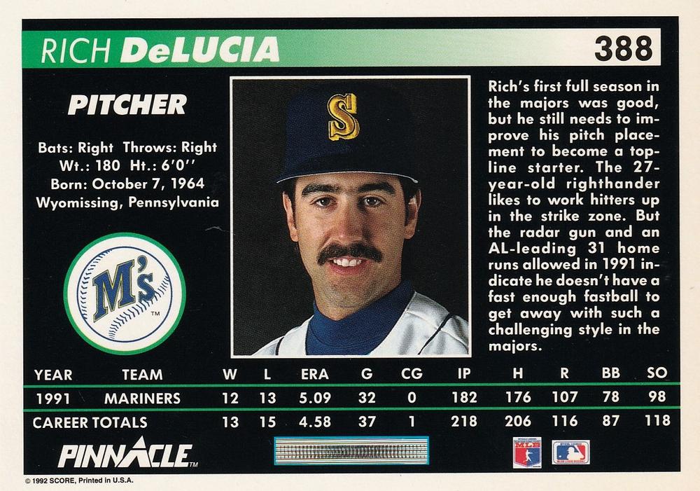 Rich DeLucia  baseball card collectible - Main Image 2