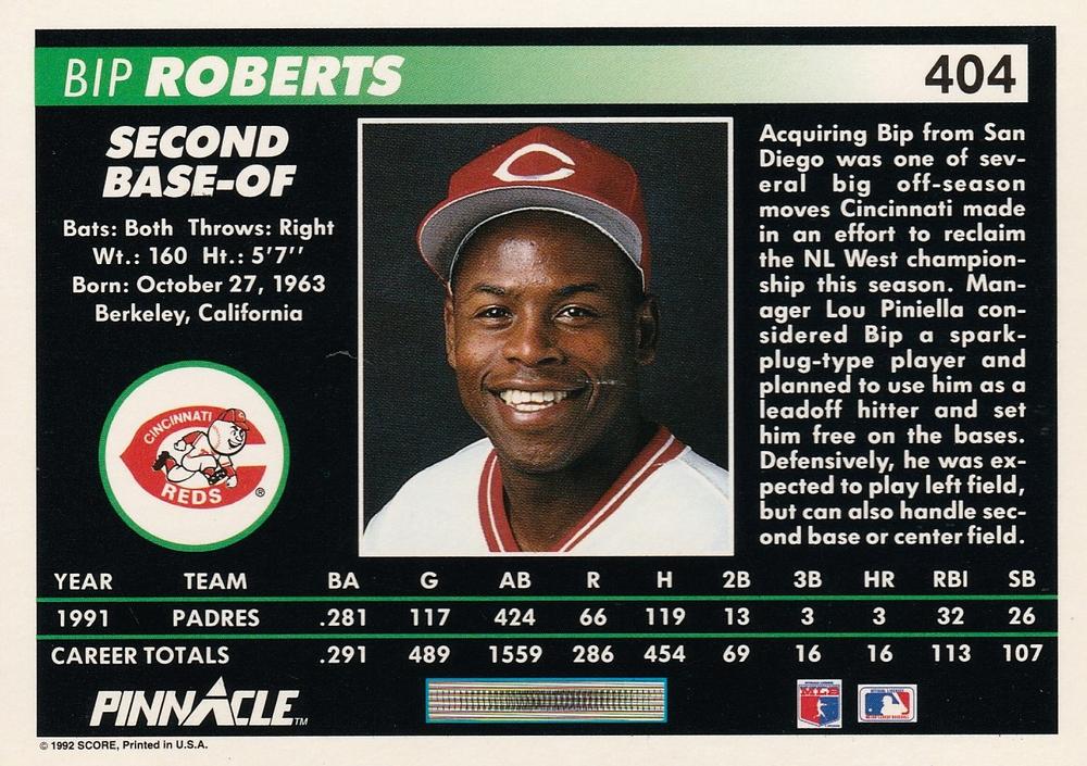 Bip Roberts  baseball card collectible - Main Image 2