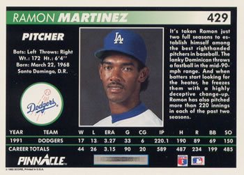 Ramon Martinez  baseball card collectible - Main Image 2