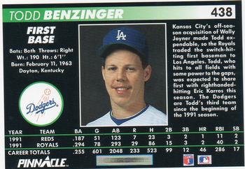 Todd Benzinger  baseball card collectible - Main Image 2