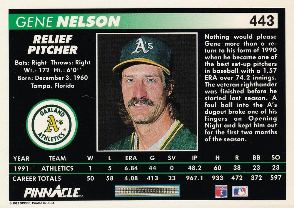 Gene Nelson  baseball card collectible - Main Image 2