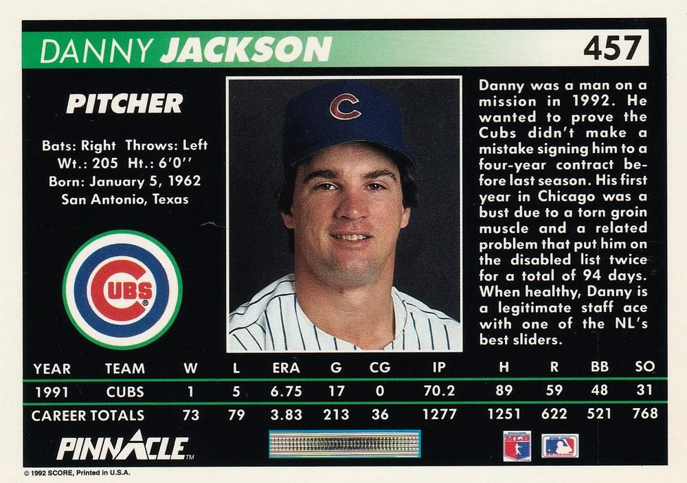 Danny Jackson  baseball card collectible - Main Image 2