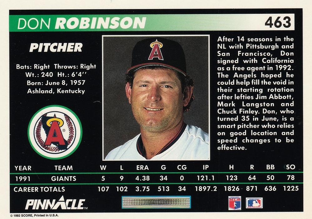 Don Robinson  baseball card collectible - Main Image 2