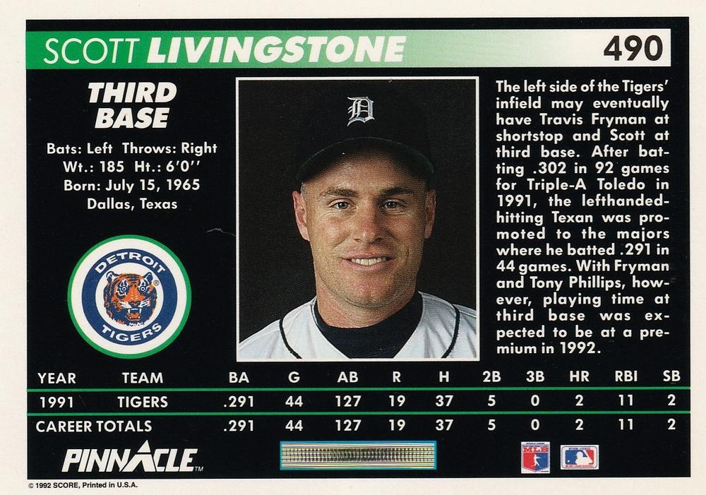 Scott Livingstone  baseball card collectible - Main Image 2