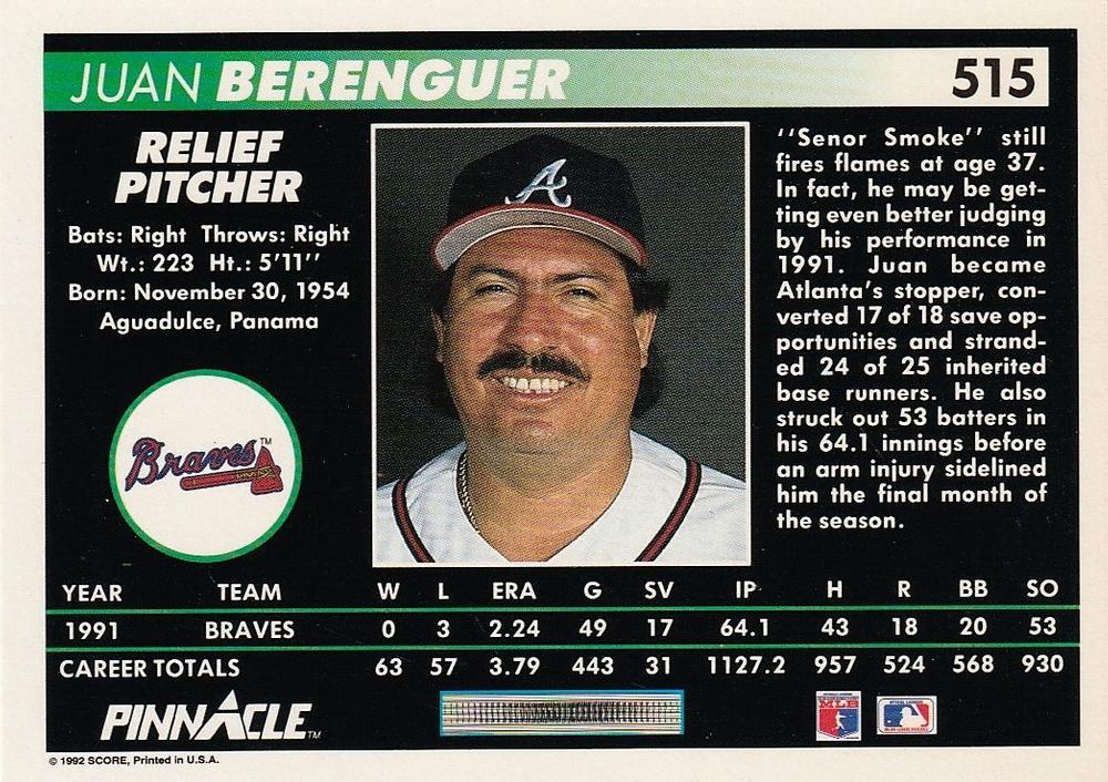 Juan Berenguer  baseball card collectible - Main Image 2