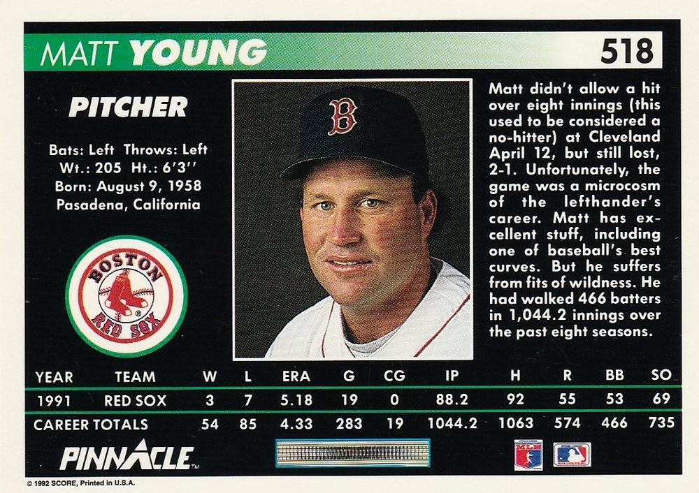 Matt Young  baseball card collectible - Main Image 2