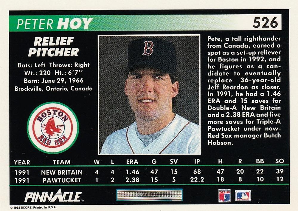 Peter Hoy  baseball card collectible - Main Image 2