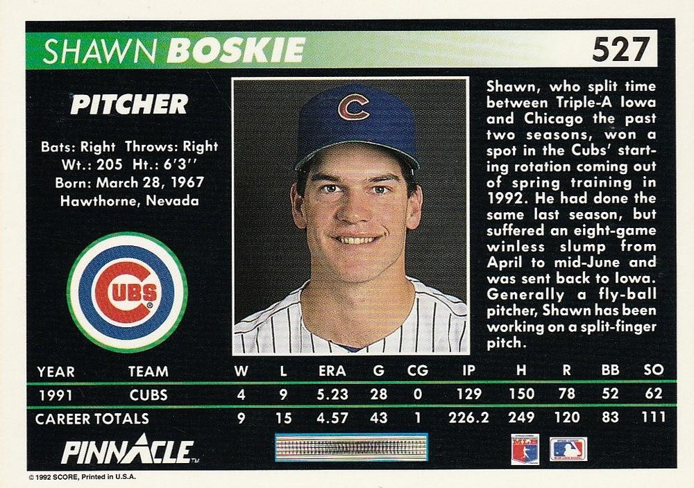 Shawn Boskie  baseball card collectible - Main Image 2