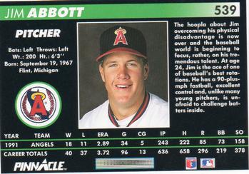 Jim Abbott  baseball card collectible - Main Image 2