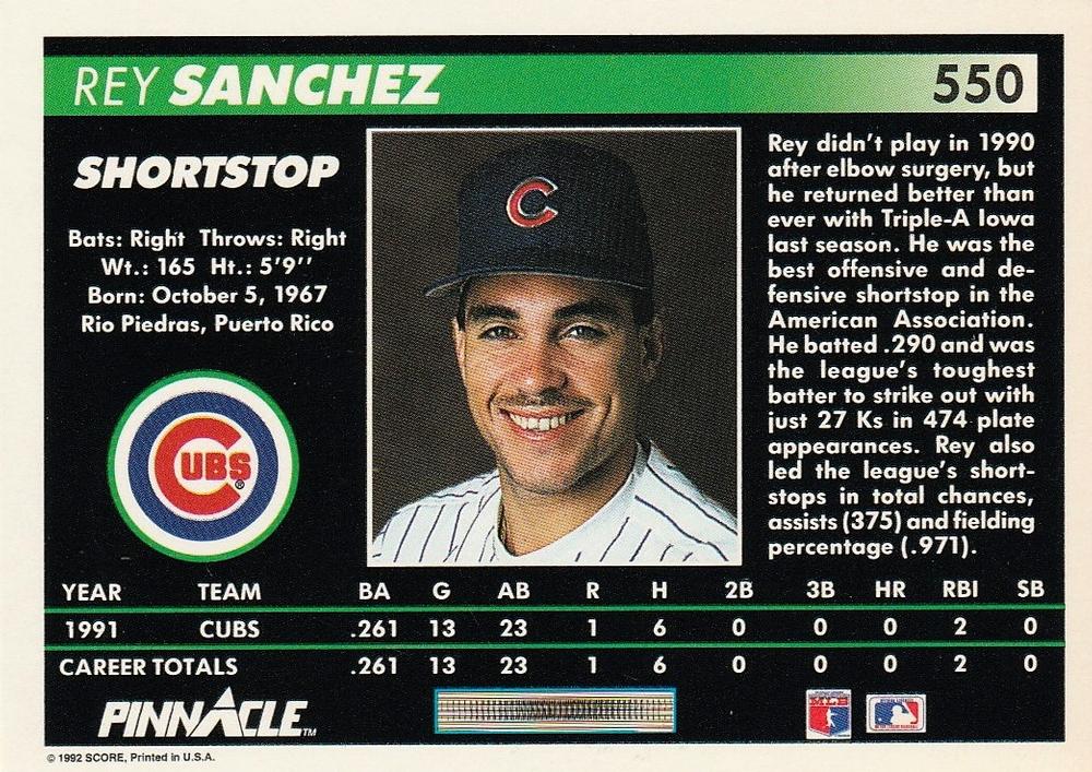 Rey Sanchez  baseball card collectible - Main Image 2
