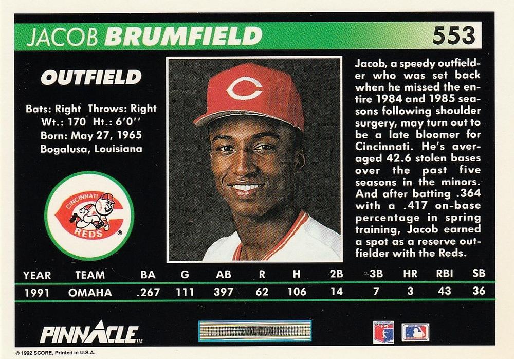 Jacob Brumfield  baseball card collectible - Main Image 2