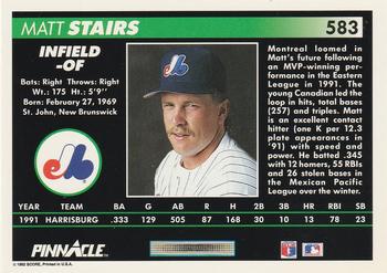 Matt Stairs  baseball card collectible - Main Image 2