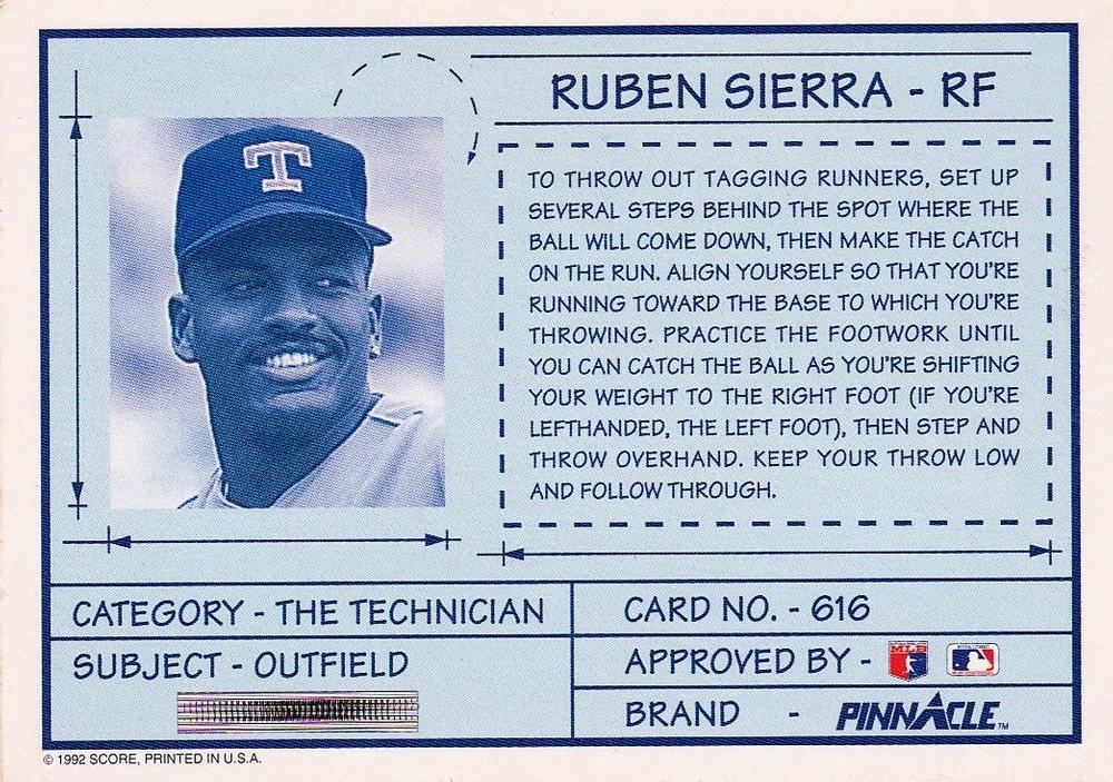Ruben Sierra  baseball card collectible - Main Image 2