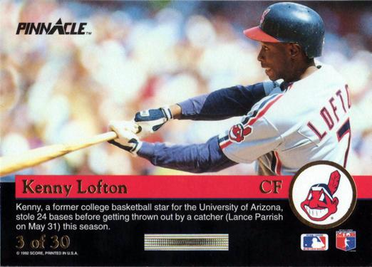 Kenny Lofton  baseball card collectible - Main Image 2
