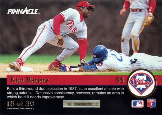 Kim Batiste  baseball card collectible - Main Image 2