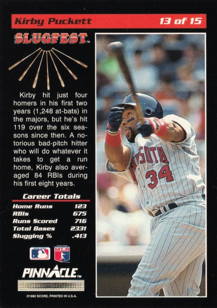Kirby Puckett  baseball card collectible - Main Image 2