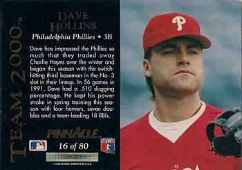 Dave Hollins  baseball card collectible - Main Image 2
