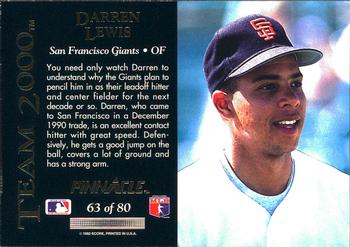 Darren Lewis  baseball card collectible - Main Image 2