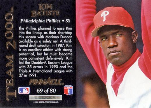 Kim Batiste  baseball card collectible - Main Image 2