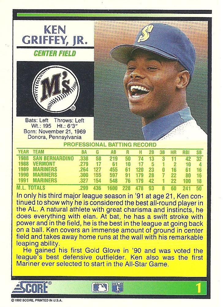 Ken Griffey, Jr.  baseball card collectible - Main Image 2