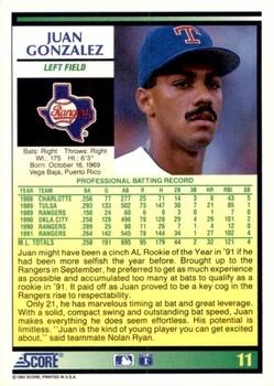 Juan Gonzalez  baseball card collectible - Main Image 2