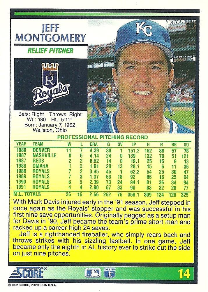 Jeff Montgomery  baseball card collectible - Main Image 2