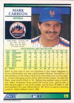 Mark Carreon  baseball card collectible - Main Image 2