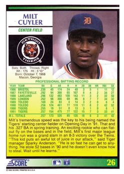 Milt Cuyler  baseball card collectible - Main Image 2